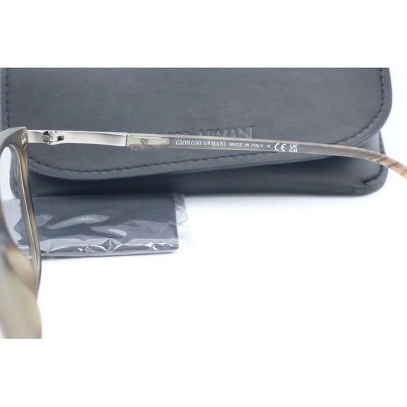 Giorgio Armani AR 7122 5587 Matte Striped Olive Rectangle Eyeglasses Clear Lens - Picture 5 of 6